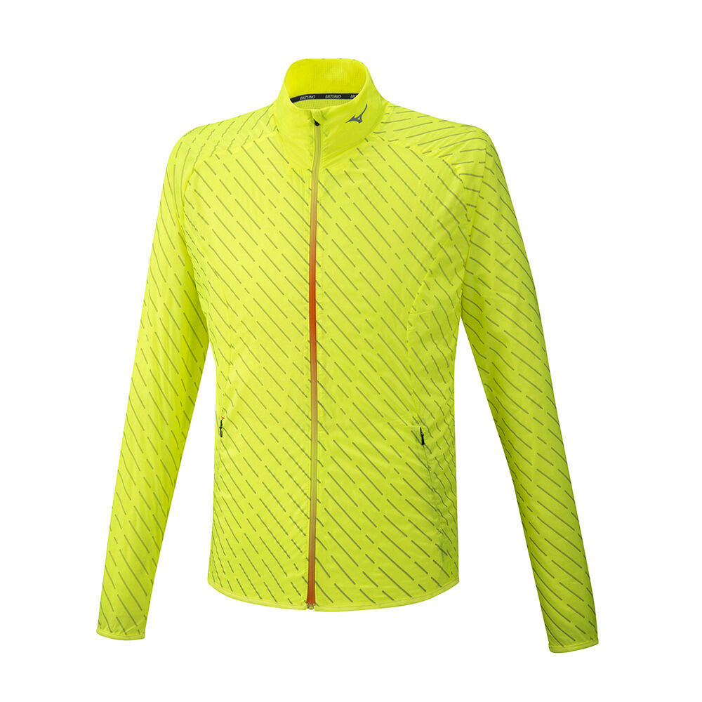 Mizuno Men's Reflect Wind Running Jacket Yellow (J2GE051044-GLZ)